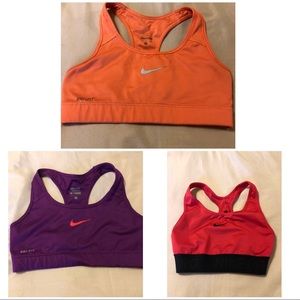 Lot of 3 Nike Sports Bras Size Small